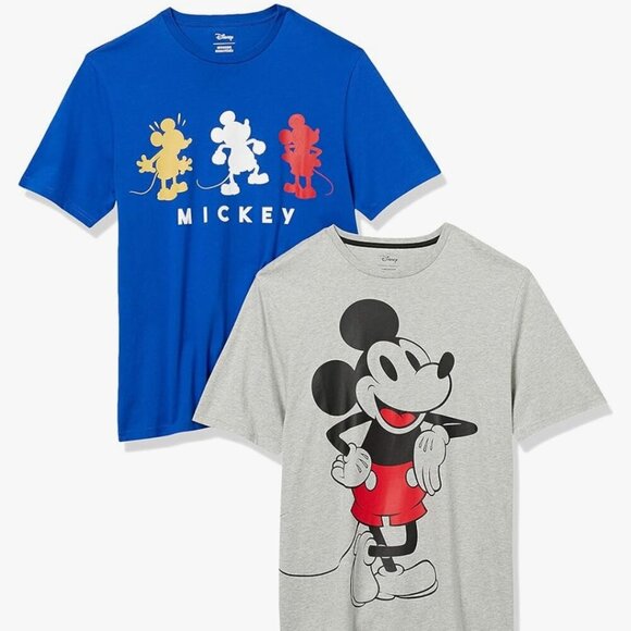 🔥3/$42 w FREE SHIPPING🔥 NEW- 2 Mens Disney Mickey Mouse tshirts - Picture 1 of 6